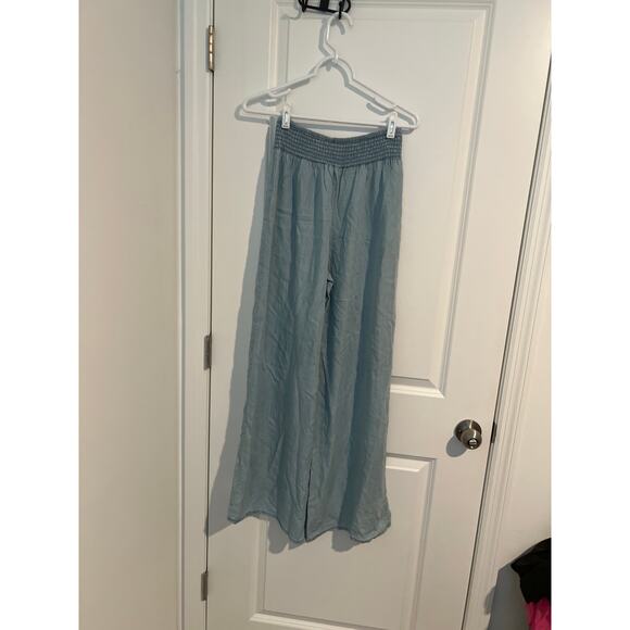 Altar’d State Blue Lounge Pants with Embroidered Flowers – Size Medium - Picture 5 of 6